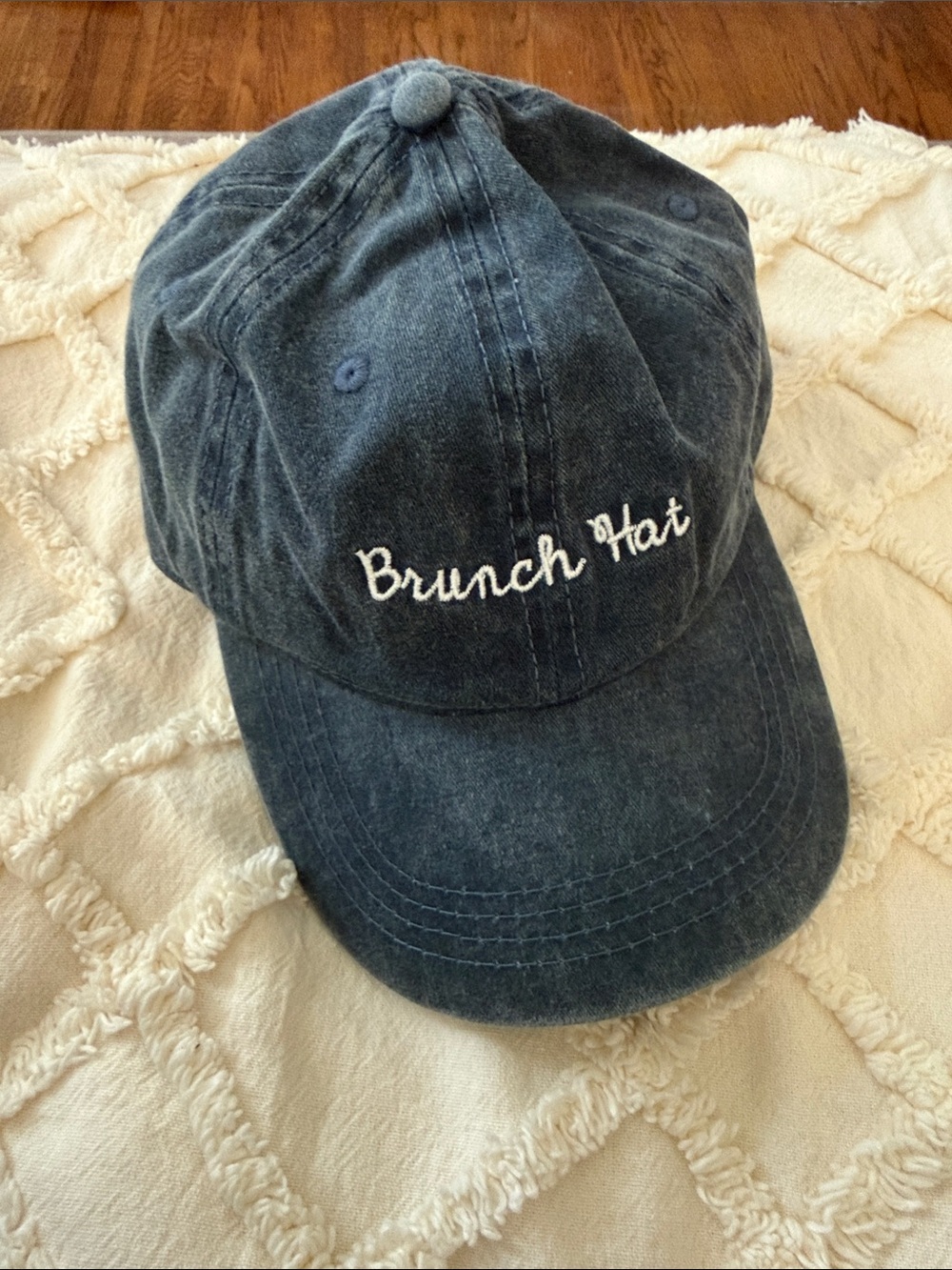 NORDSTROM BP- Brunch Hat Embroidered Baseball Dad Cap - Denim Navy